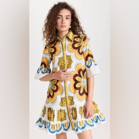 LA DoubleJ Dresses & Skirts - LA DOUBLE J- Choux floral geometric tiered dress